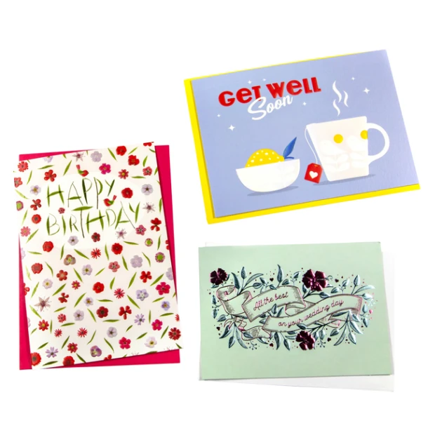 Wenskaart Navulset Paperclip Engels Assorti