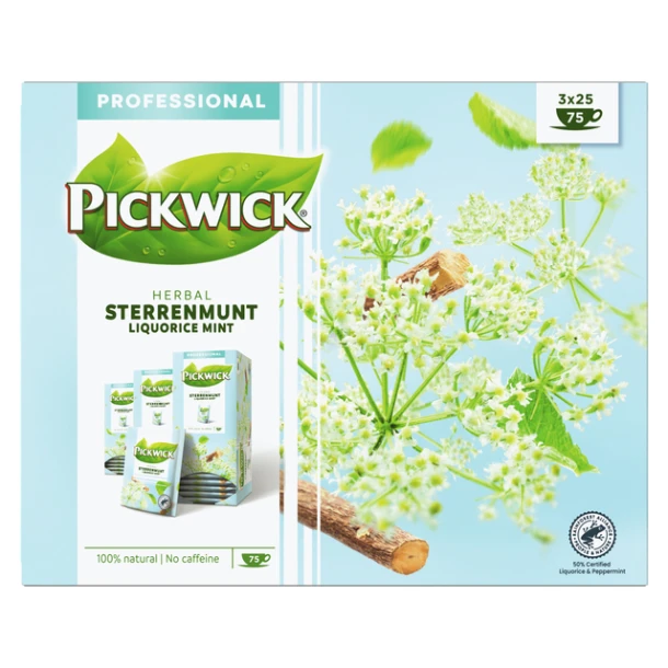 Thee Pickwick Sterrenmunt 3 doosjes à 25 zakjes
