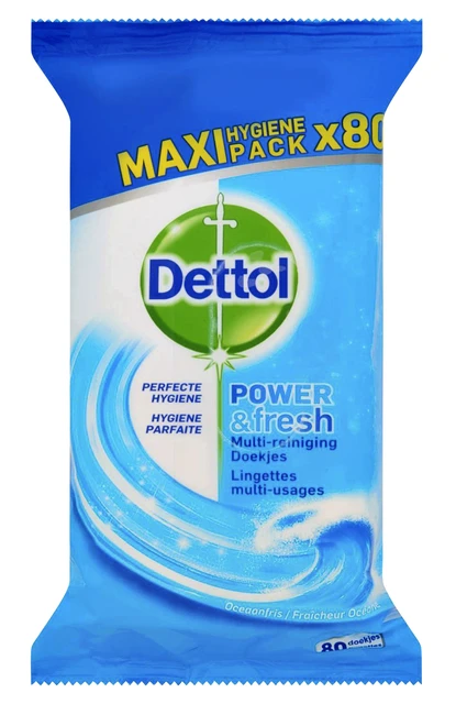 Desinfecterende doekjes Dettol Power & Fresh 80st