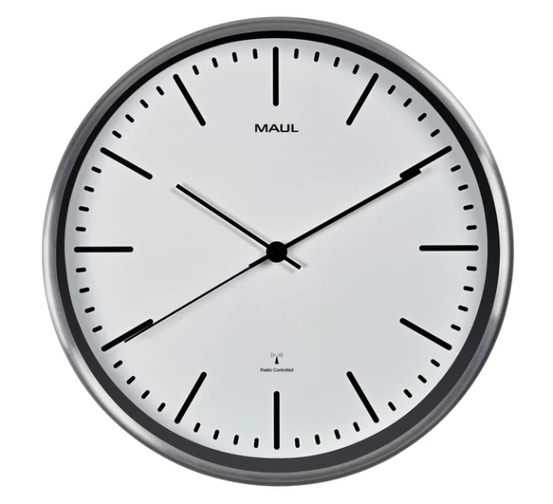 Wandklok Maulfly 30.5cm Wit/Aluminium