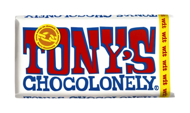 Chocolade Tony Chocolonely Wit Reep 180gr