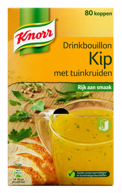 Drinkbouillon Knorr kip met tuinkruiden 80 zakjes