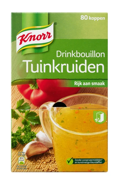 Drinkbouillon Knorr tuinkruiden; doos 80 zakjes