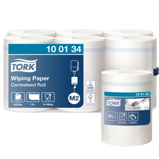 Poetsrol Tork M2 100134 1laags 25cmx275m 6 rollen