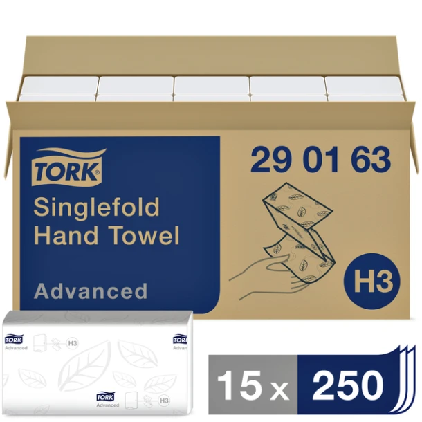 Handdoek Tork H3 290163 2laags 23x25cm ds 15 x 250