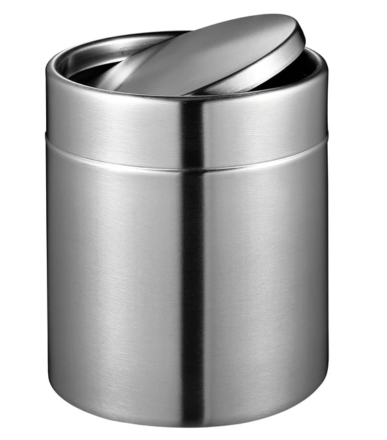 Afvalbak EKO Fandy tafelmodel met swingdeksel 1,5 liter rvs