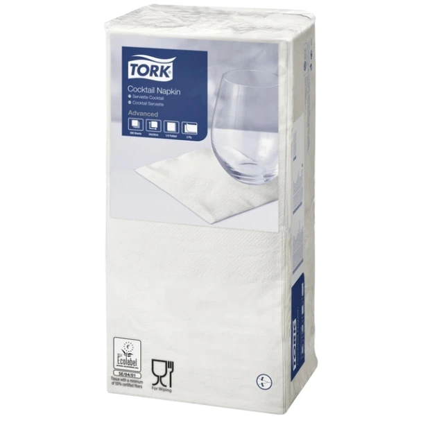 Servet Tork 24x24cm 477534 Cocktail Wit 200 Stuks