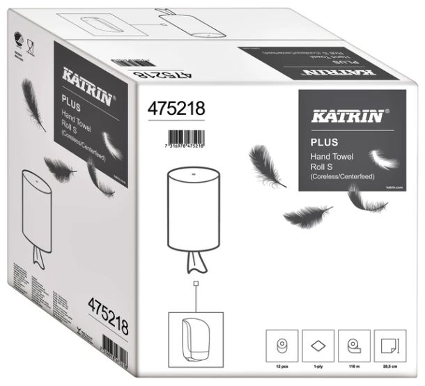 Handdoekrol Katrin 64427 Centerfeed S 1laags 20.5cmx100m; doos 12 stuks
