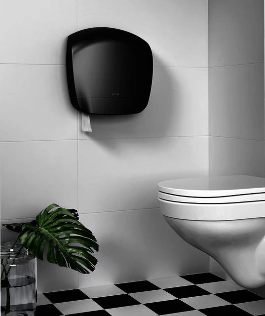 Toiletpapierdispenser Katrin Gigant L jumbo klein zwart 92162