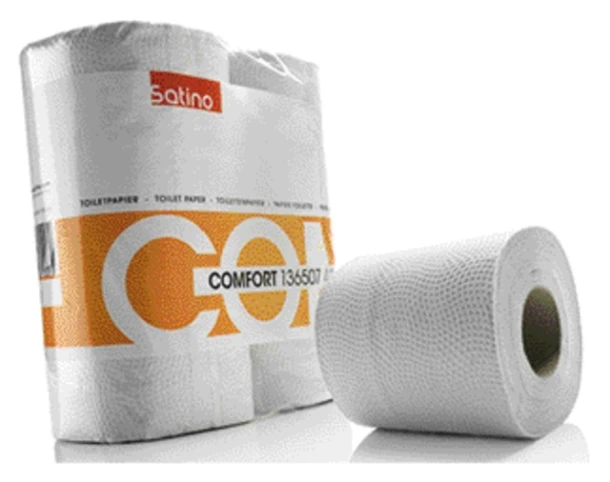 Toiletpapier Satino 2-laags naturel; pk 4 rol 200v