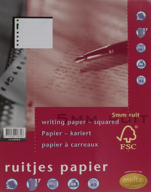 Multo-interieur 17-rings 5mm ruit 7310980;50vel