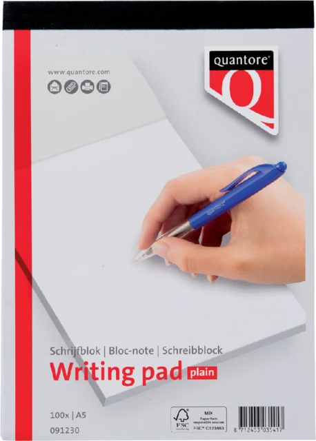 Schrijfblok A5 Quantore blanco; 100vel