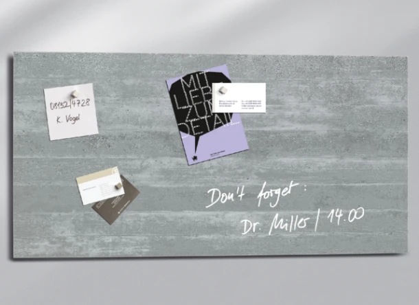 Glasbord Sigel Magnetisch 910x460x15mm Beton