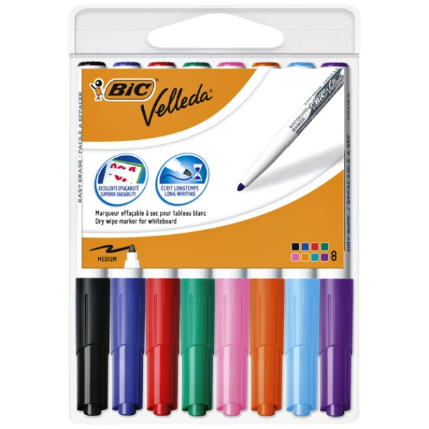 Whitebordstift Bic 1748 Rond 1.4mm Ass; pk à 8st