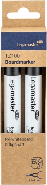 Whitebordstift Lega TZ-100 zwart; BLISTER 2stuks
