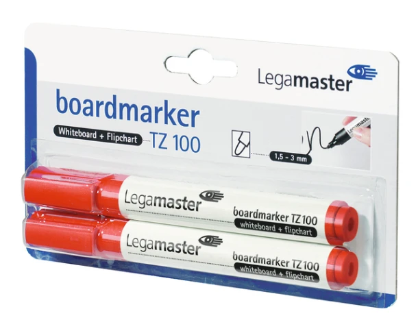 Whiteboardstift Lega TZ-100 rood; BLISTER 2stuks
