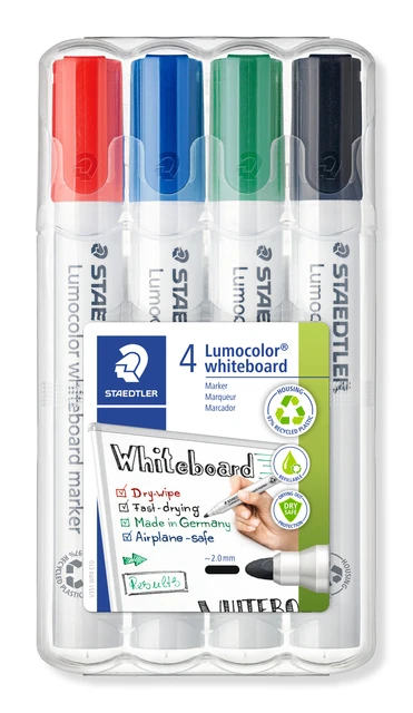 Whiteboardstift Staedtler 351, set 4 stuks assorti