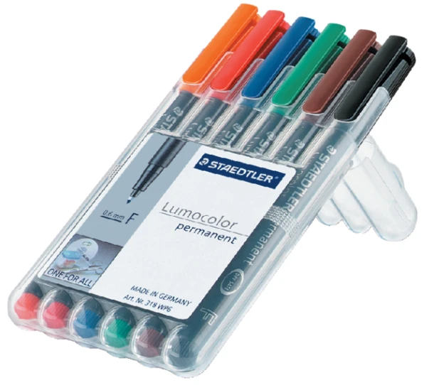 Viltstift Staedtler OHP Lumocolor F318 6stuks asso