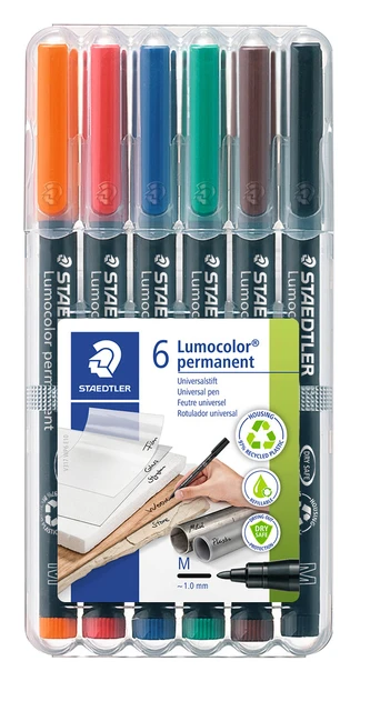 Viltstift Staedtler OHP Lumocolor M317 assorti 6st