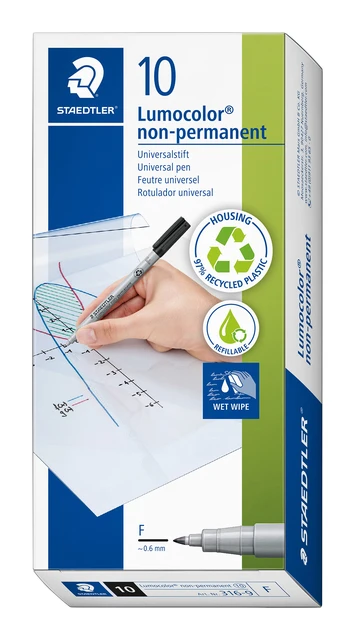 Viltstift Staedtler Lumocolor 316 non perm F zwart