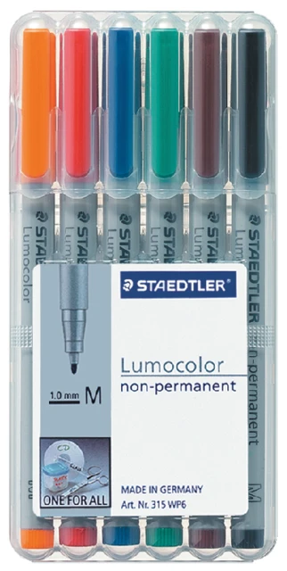 Viltstift Staedtler OHP Lumocolor M315 non perm. ass. 6stuks