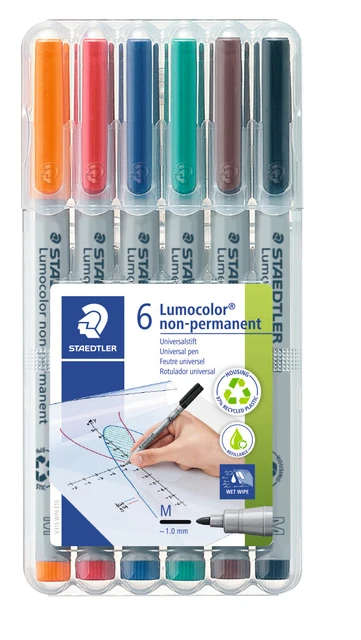 Viltstift Staedtler OHP Lumocolor M315 non perm. ass. 6stuks