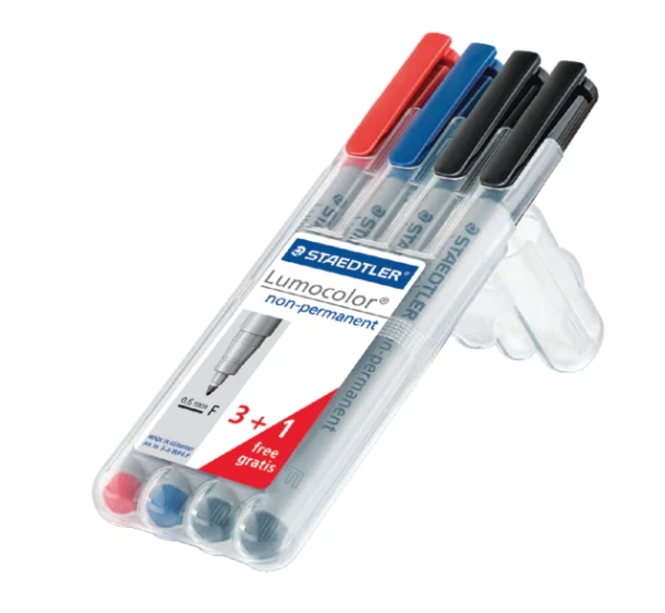 Viltstift OHP staedtler F-316-WP4 set a 4