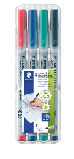 Viltstift Staedtler Lumocolor 316 non permanent F assorti 4 stuks