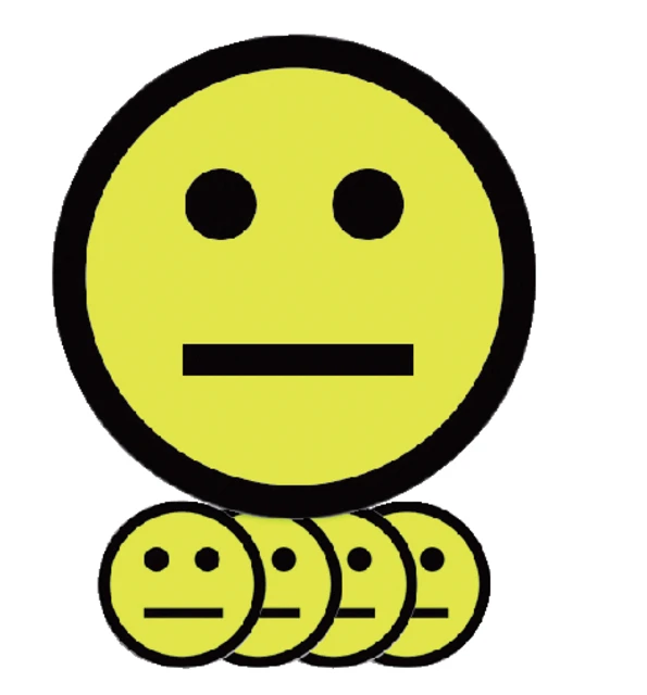 Magneet Smiley 7.5cm Emotie Neutraal Geel