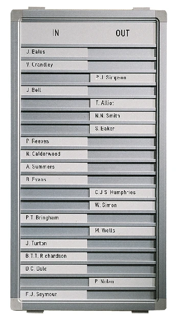 Aan-afwezigheidsbord Legamaster 540x260mm 20 namen