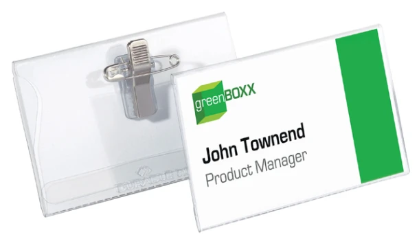 Badge Durable 8101 met combiklem 90x54mm