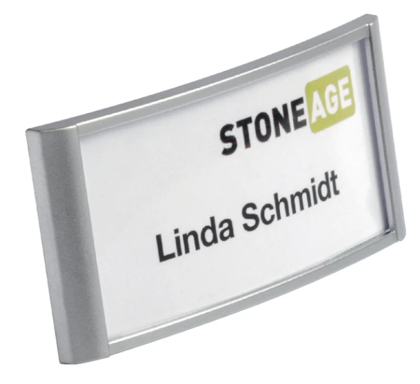 Badge Durable Classic Magneet 34x74mm Zilvergrijs