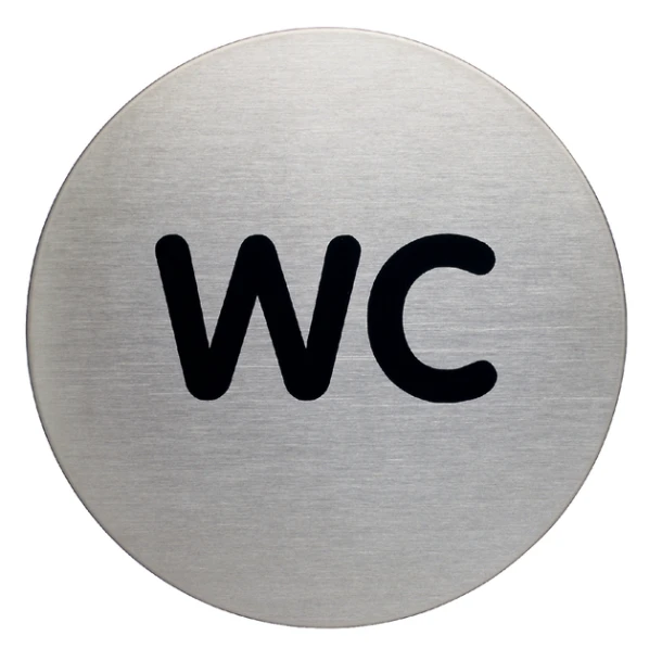 Pictogram RVS rond 83mm "WC"