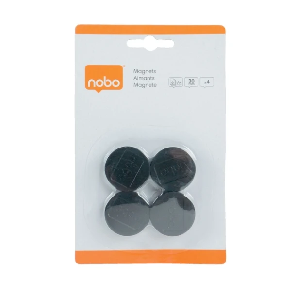Magneet Nobo 30mm zwart 4 stuks
