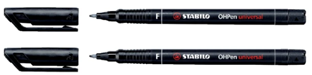 Viltstift Stabilo OHP 842/46 rond zwart 0.7mm