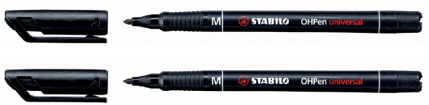 Viltstift Stabilo OHP 843/46 rond zwart 1mm