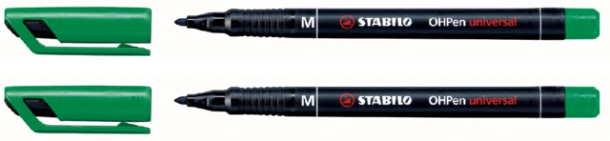 Viltstift Stabilo OHP 843/36 rond groen 1mm