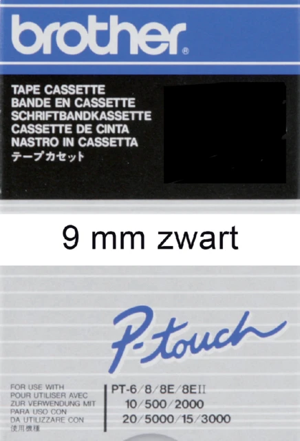 Labelprintertape TC291 9mm wit/zwart