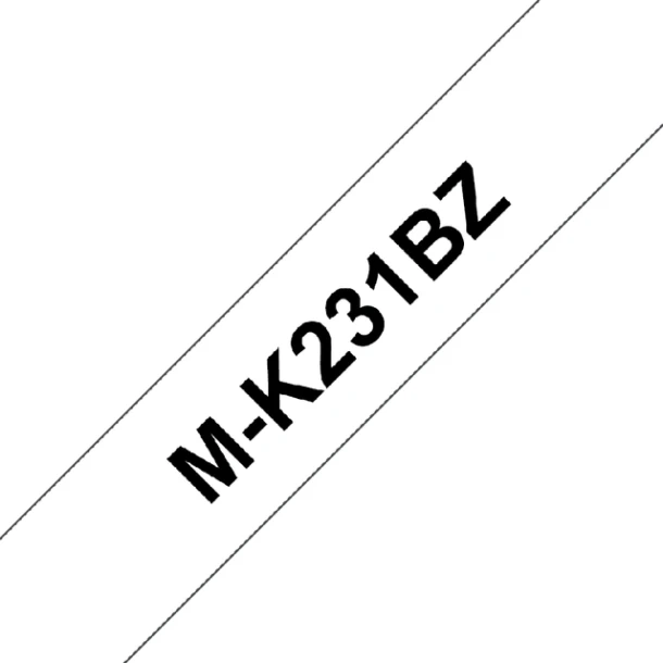 Labelprintertape Brother MK231 12mm wit/zwart
