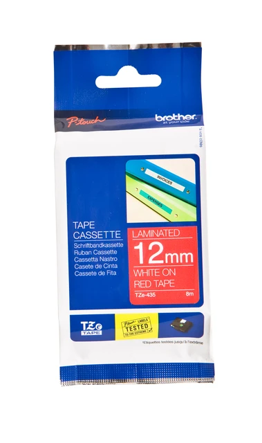 Labelprintertape Brother TZ-435 12mm hardrood/wit