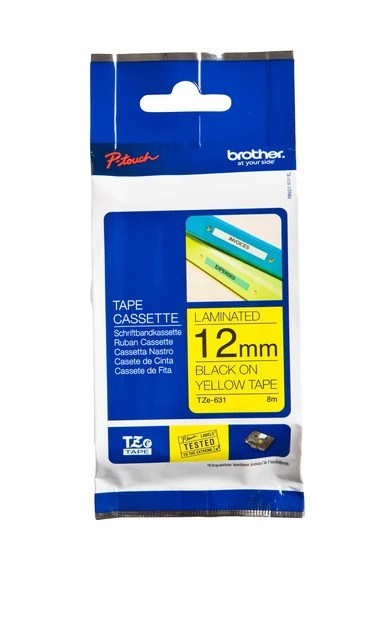 Labelprintertape Brother TZe631 12mm geel/zwart