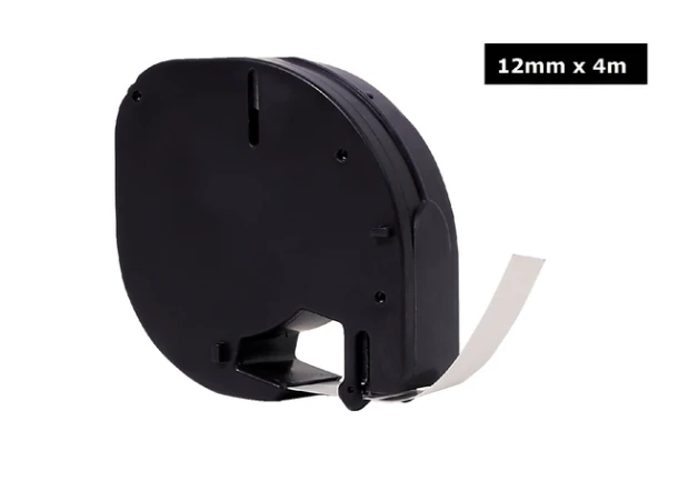 Labeltape Quantore 91201 12mmx4m zwart op wit