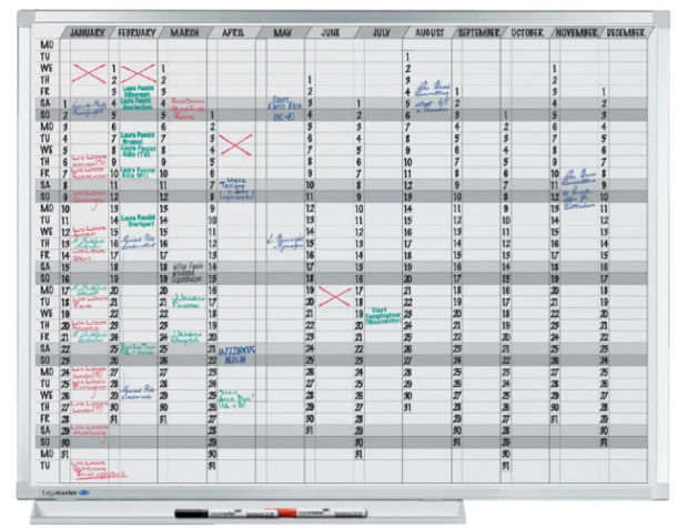 Jaarplanner Lega PROline/Prof.90x120cm 365dgn NL
