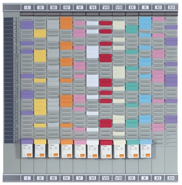 T-kaart  Nobo professionele planningsset  12 panelen met 32 sleuven
