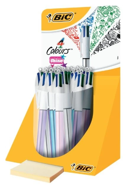Balpen Bic 4kleuren Shine M Assorti