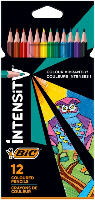 Kleurpotlood Bic Intensity; doos 12 kleuren