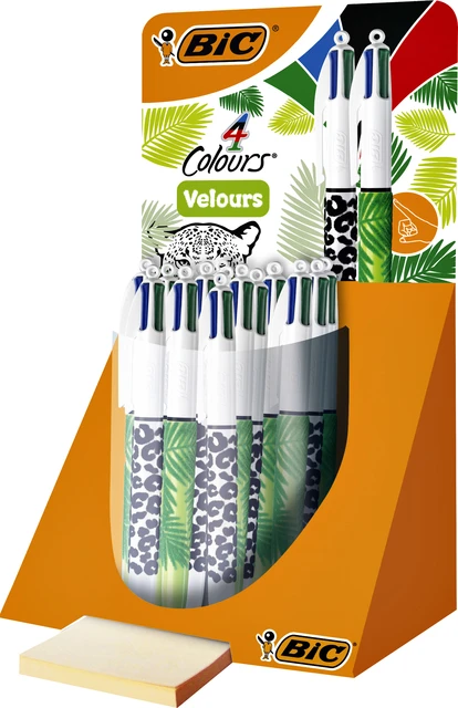 Balpen Bic 4kleuren Velours