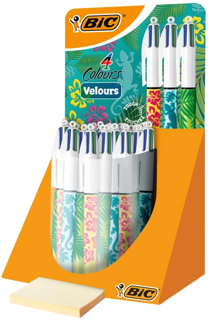 Balpen Bic 4kleuren Velours