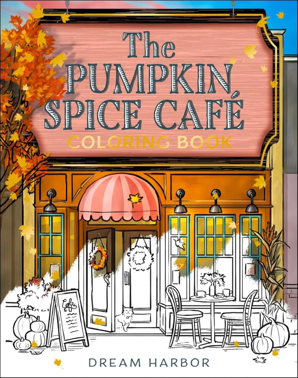 The Pumpkin Spice Cafe Coloring Book – Laurie Gilmore – boek cover