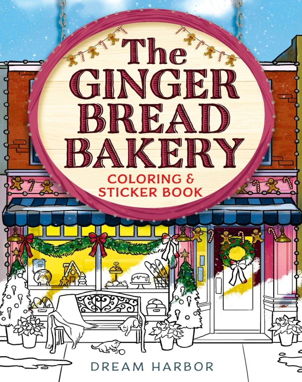 The Gingerbread Bakery Coloring and Sticker Book – Laurie Gilmore – boek cover